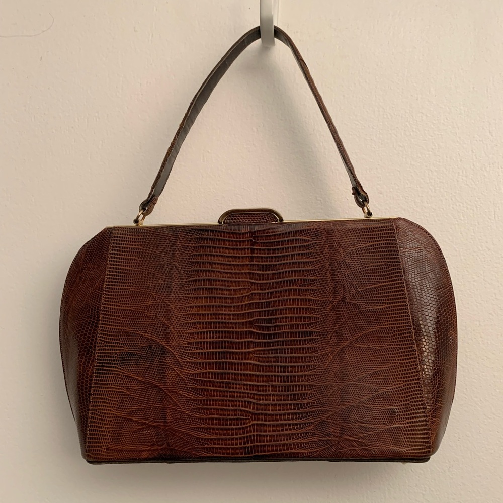 Women’s Vintage SYDNEY CALIFORNIA Brown Lizard Handbag